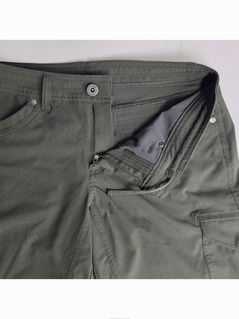 Kuhl Freeflex Cargo Shorts Womens 6 Green Hiking Outdoor 10" Inseam Gorpcore UPF - Picture 2 of 10